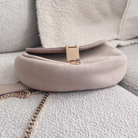 Suede shoulder bag Blush Pink - Picture 6 of 7